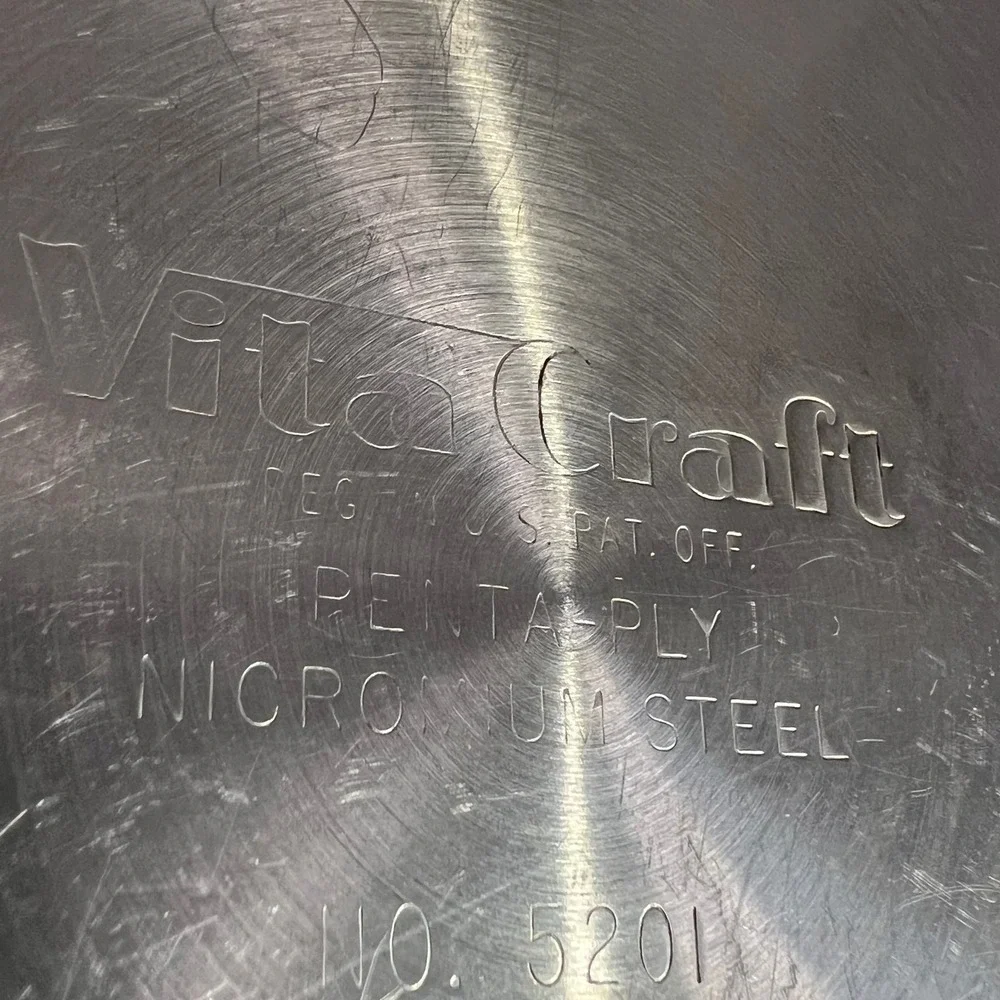Vintage Vita Craft 5201 Penta-Ply 1.5 Qt Saucepan Skillet w/ Vapor Lid USA Made